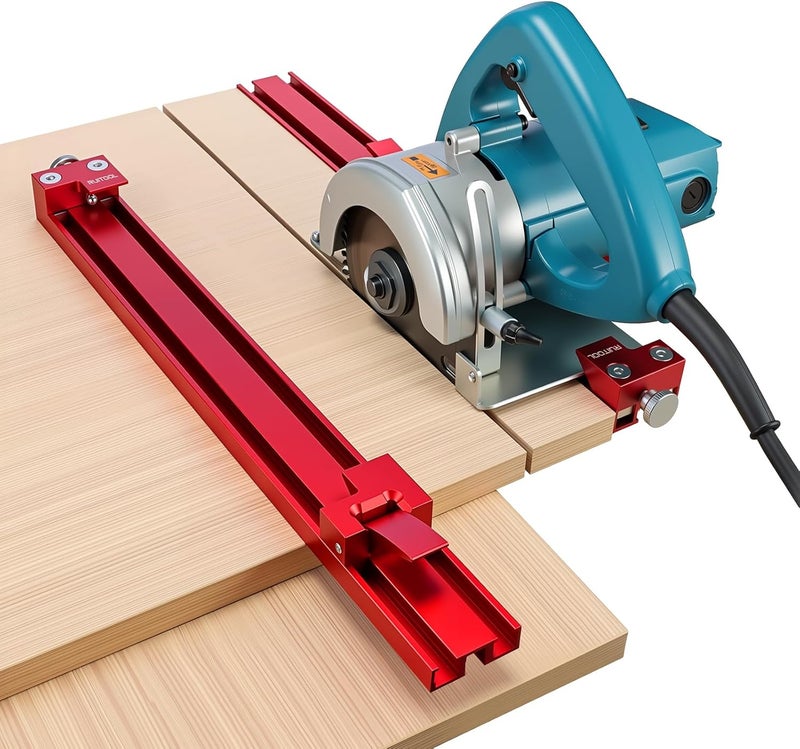 RUITOOL Adjustable Cutting Machine Base Guide for 13³⁄₈" (340mm) Saw Base, Aluminum Alloy Circular Saw Guide Rail for Precise, Straight, and Safer Cuts – Ideal for Woodworking & DIY Projects - Image 1